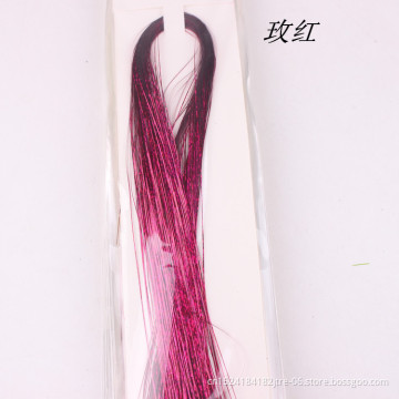 2019 hot selling hair tinsel different color Synthetic Hair Extension Glitter Rainbow For Girls And Party